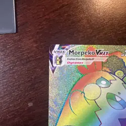 2020 POKEMON MORPEKO VMAX 204/202 RAINBOW SECRET RARE SWORD & SHIELD WOW NM - Image 2