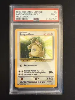 Pokemon Kangaskhan Jungle Holo Rare #5 NO SYMBOL ERROR PSA 9 Mint - Image 1