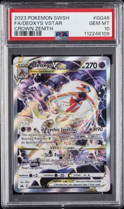 2023 POKEMON SWORD & SHIELD CROWN ZENITH #GG46 FULL ART/DEOXYS VSTAR PSA 10 - Image 1