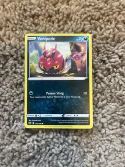 Pokemon Chilling Reign Venipede Common Card 105/198 - Image 1