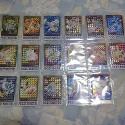 Pokemon 1997 Bandai Carddass Prism 17 Card Complete Charizard Pikachu Mew LP-MP - Image 1