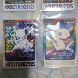Pokemon 1997 Bandai Carddass Prism 17 Card Complete Charizard Pikachu Mew LP-MP - Image 5