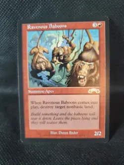 MTG Ravenous Baboons Exodus NM Magic the Gathering Mtg See Detailed Pics - Image 1