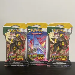 Pokemon Evolving Skies Sleeved Blister Booster Pack Set of 3 Sealed New - Image 1