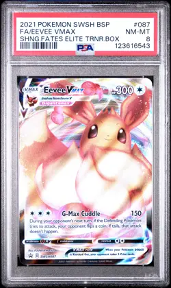 PSA 8 - Eevee VMAX SWSH087 Shining Fates Elite Trainer Box Promo - Pokemon - Image 1