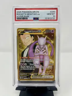 Pokemon Destined Rivals Team Rockets Mewtwo EX PSA 10 - 240/182 🌍 📦 - Image 1