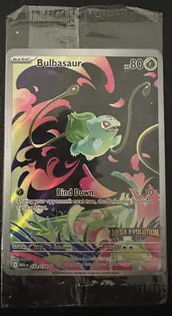 Pokemon SEALED Bulbasaur 133/132 Mega Evolution Box Topper Stamped Promo - Image 1
