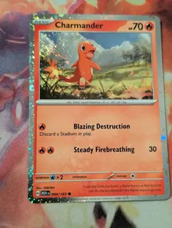Charmander ~2x Swirl~ 004/165 Scarlet & Violet 151 Cosmos Holo Pokemon TCG NM - Image 3