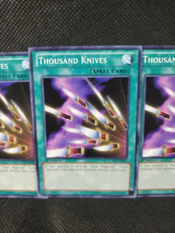 3x Thousand Knives 1st Edition Near Mint Card YUGIOH LCYW-EN067 Playset See Pics - Image 3