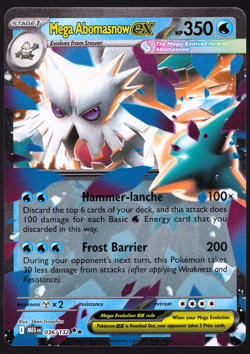 Mega Abomasnow ex 036/132 Mega Evolution Holo 2025 Pokemon TCG Card NM - Image 1