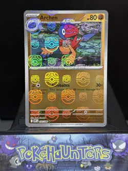 Pokemon Card Archen 050/086 Masterball Reverse Holo White Flare Near Mint - Image 1