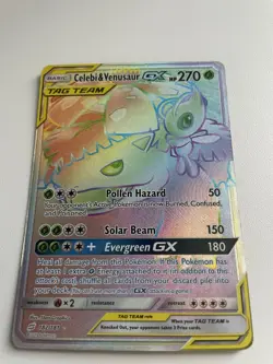 Celebi & Venusaur GX Holo Card 182/181 Secret Team Up Edition - Image 2