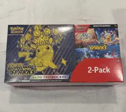 2 Pack 2025 Pokemon TCG Costco Surging Sparks ETB & Booster Bundle Trading Cards - Image 3