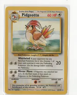 Pokemon Card - Base Set - Pidgeotto - 22/102 - Image 1