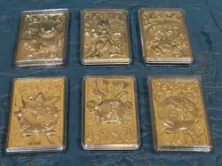 SET Of 6 Pokemon 23k Gold Plated Trading Cards 1999 Burger King. Charzard & More - Image 1