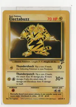 Pokemon Cards -Base Set 2 - Electabuzz -24/130 Rare - Image 1