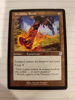 1x Swiftfoot Boots - Retro - MTG - Brothers' War - NM/M Card - Uncommon - Image 1