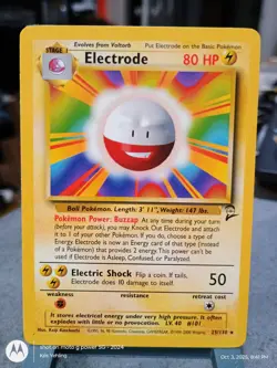 Pokemon TCG -Electrode 25/130 Base Set 2 Rare LP/EX Condition - Image 1