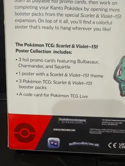 Pokemon TCG Scarlet & Violet 151 Poster Collection Box 3 Packs New Sealed 820650853166 - Image 3