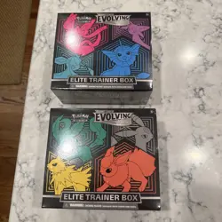 Pokemon Evolving Skies Elite Trainer Box Factory Sealed Set of 2 Corners Dented - Image 1