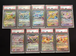 2024 Pokemon Terastal Festival Eevee Evolutions RR Set PSA 10 SEQUENTIAL Grading - Image 1