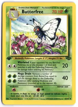 Pokemon 1st Edition Butterfree Uncommon Jungle 33/64 NM - Image 1