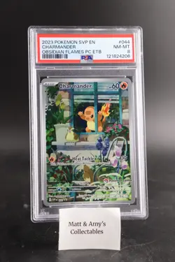2023 POKEMON OBSIDIAN FLAMES POKEMON CENTER ETB PROMO #044 CHARMANDER PSA 8 - Image 1