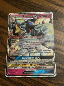 Pokemon Alolan Ninetails GX 132/214 Lost Thunder Ultra Rare Holo - LP - Image 1