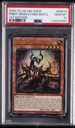 2025 YU-GI-OH! SUDA-SUPREME DARKNESS 1ST ED PRIMITE DRAGON ETHER BERYL PSA 10 - Image 1