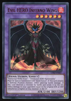 Evil HERO Inferno Wing - LDS3-EN027 - RED Ultra Rare - 1st Edition Yugioh - Image 1
