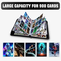 Sports Card Binder Sleeves,900 Pocket Sports Card Holder 50 Removable Sheets ... - Image 2