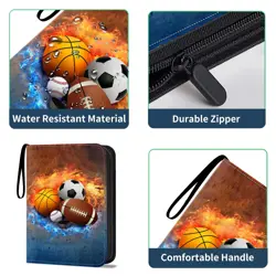 Sports Card Binder Sleeves,900 Pocket Sports Card Holder 50 Removable Sheets ... - Image 5
