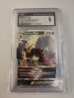 CGC Graded 9 Darkrai VSTAR 099/189 Astral Radiance Pokemon Card - Image 1