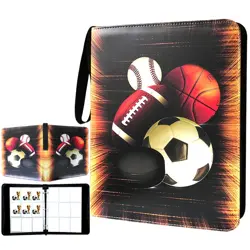 Trading Card Binder, Sports Card Binder 9 Pocket with 50 Sleeves Fits 900 Spo... - Image 1
