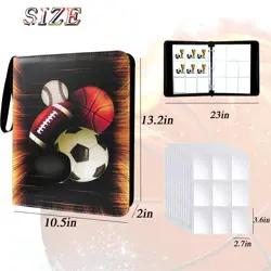 Trading Card Binder, Sports Card Binder 9 Pocket with 50 Sleeves Fits 900 Spo... - Image 2