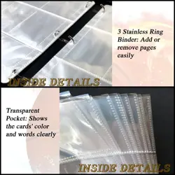 Trading Card Binder, Sports Card Binder 9 Pocket with 50 Sleeves Fits 900 Spo... - Image 4