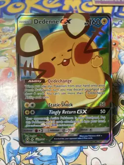 Pokemon TCG Dedenne GX Unbroken Bonds Holo Card 195/214 Full Art Ultra Rare - Image 1