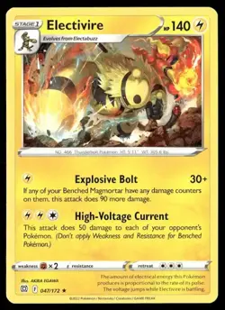 2022 Brilliant Stars Set Pokemon Card 047 Electivire NM - Image 1