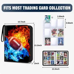 Football Card Binder with Sleeves,9-Pocket Trading Card Holder Card Collector... - Image 2
