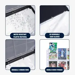 Football Card Binder with Sleeves,9-Pocket Trading Card Holder Card Collector... - Image 4
