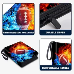 Football Card Binder with Sleeves,9-Pocket Trading Card Holder Card Collector... - Image 5