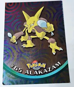 1999 #65 Alakazam Topps Pokemon Card Holo TV Animation Series - Image 1