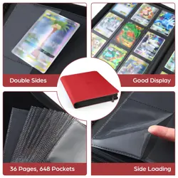 Card Binder 9 Pocket with Zipper, 648 Pockets Trading Card Holder Book, Premi... - Image 5