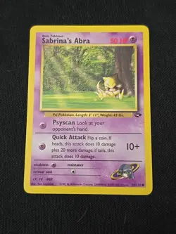 Sabrina's Abra 94/132 Gym Challenge Regular WOTC Vintage 2000 Pokemon TCG LP - Image 1