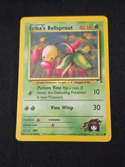 Erika's Bellsprout 075/132 Gym Heroes Regular WOTC Vintage 2000 Pokemon TCG LP - Image 1