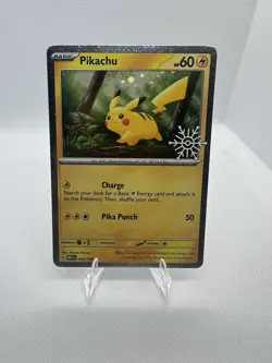 Pokemon TCG Pikachu 25/165 Snowflake Stamp Promo 2025 Holiday Advent Calendar NM - Image 1