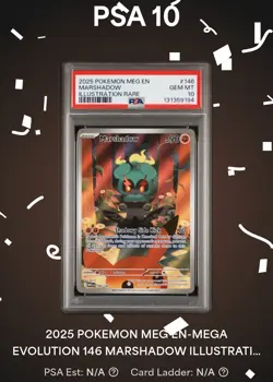 Pokemon TCG Mega Evolution Marshadow 146/132 Illustration Rare PSA 10 GEM MINT! - Image 1