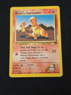 Blaine's Charmander 061/132 Gym Heroes Regular WOTC Vintage Pokemon TCG MP - Image 1