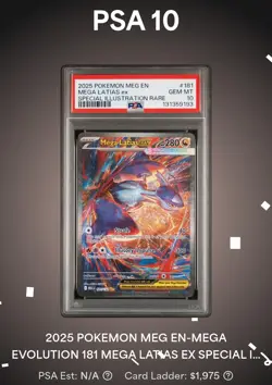 2025 POKEMON ENGLISH MEGA EVOLUTION #181 MEGA LATIAS EX PSA 10 GEM MINT ✨ - Image 1