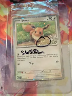 Eevee ~Swirl~ 133/165 Cosmos Holo Factory Sealed Snowflake Stamp NM Pokemon TCG - Image 1